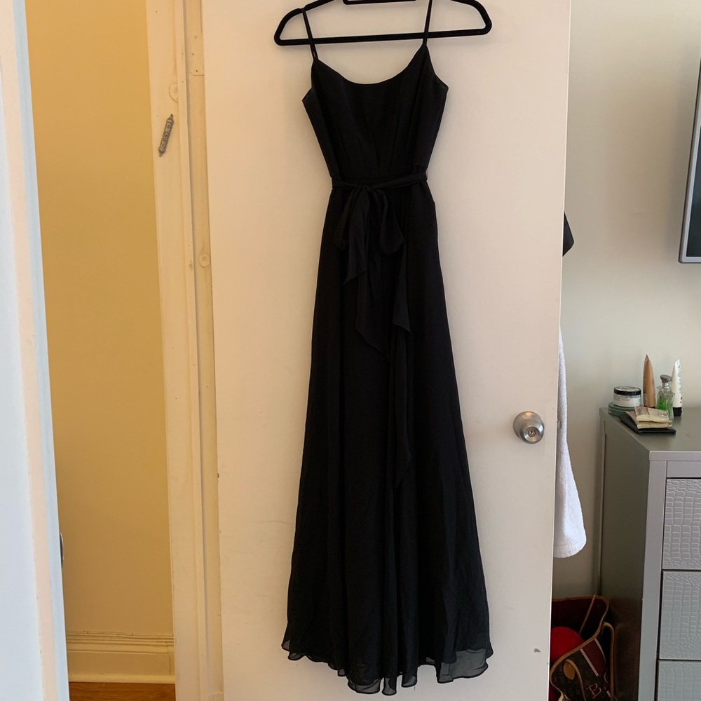Black chiffon gown perfect for weddings!
